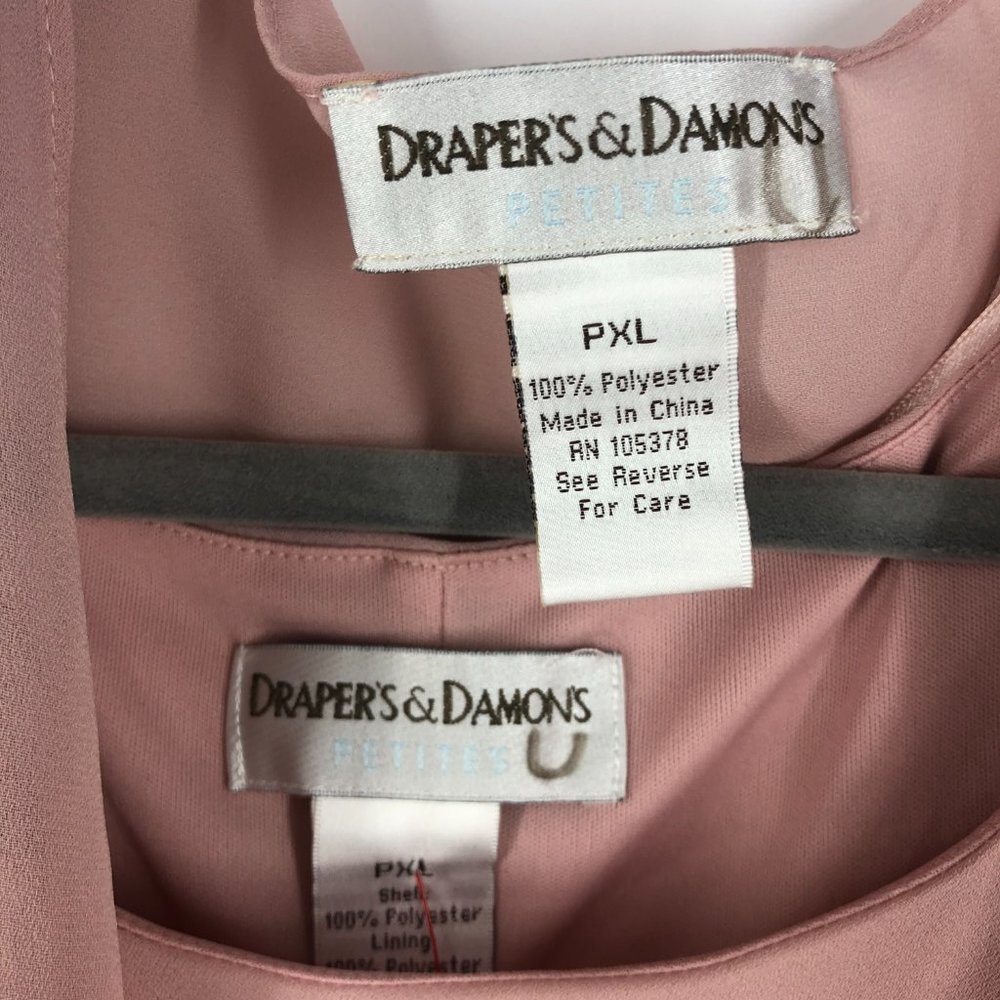 Draper's & Damon's Pink Blush Two Piece Dress Set Petite Large PL LP NWOT - Picture 5 of 5